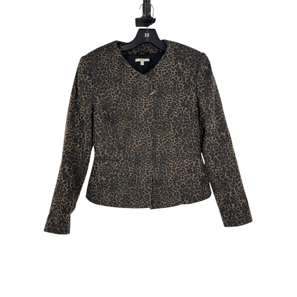 Santorelli Italy Women's Multicolored Animal Print Wool Blend Croppe Jacket Sz 6